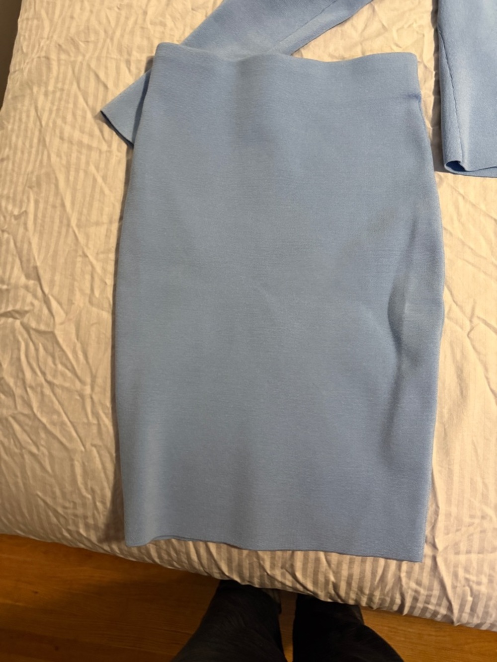 Express Light Blue Body Contour Knit Top